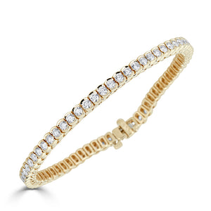 Half Bezel Diamond Tennis Bracelet in 18K Yellow Gold