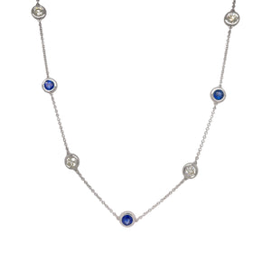 Sapphire & Diamond Station Necklace