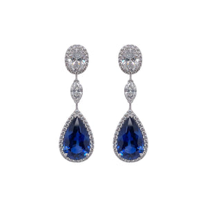 One of a Kind Sapphire & Diamond Drop Earring