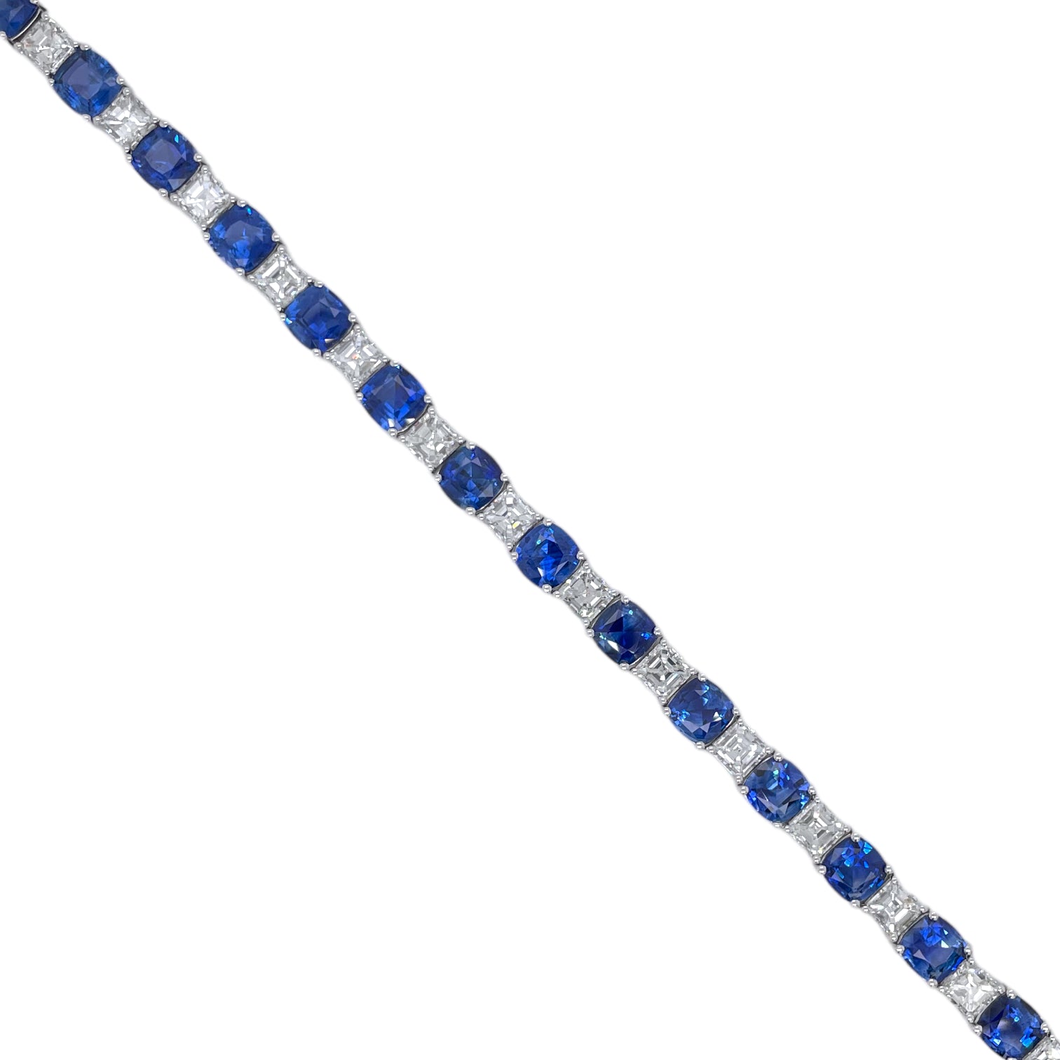 Cushion Cut Sapphire & Diamond Bracelet