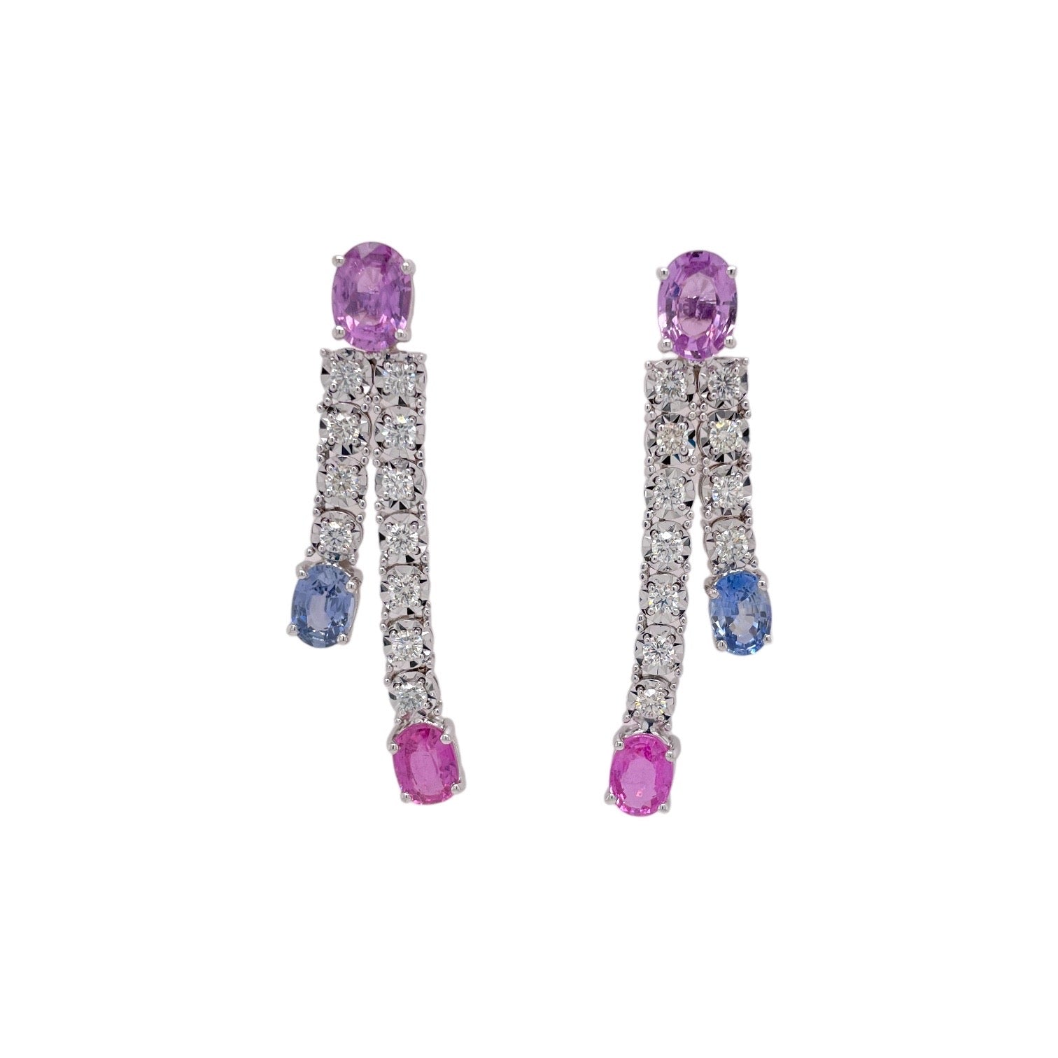 Pastel Sapphire & Diamond Earring