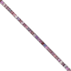 Pink Pastel Sapphire Channel Bracelet in White Gold