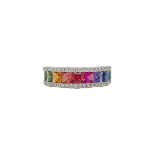 Multi-Color Sapphire Channel Set Ring