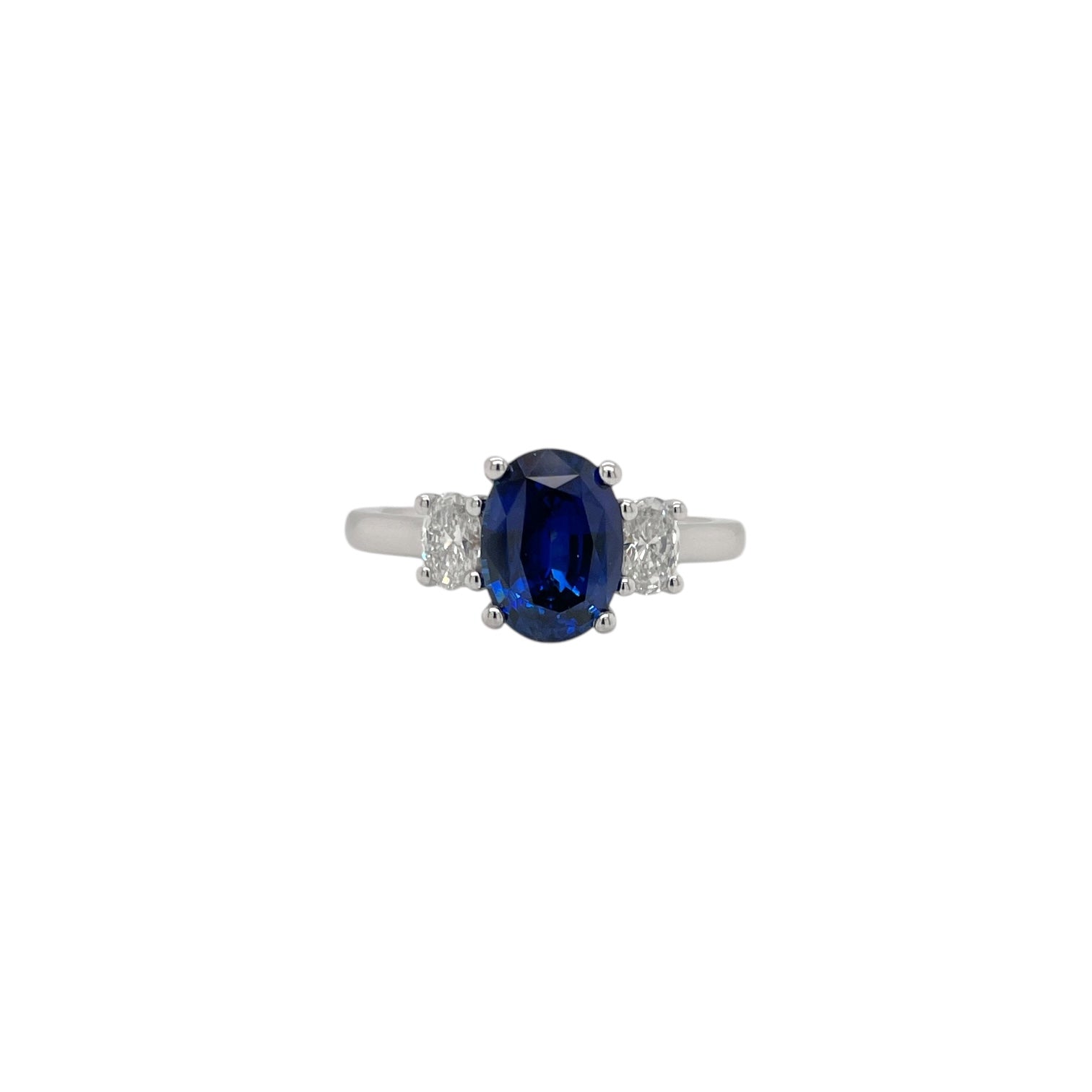 Oval Sapphire & Diamond Three Stone Ring