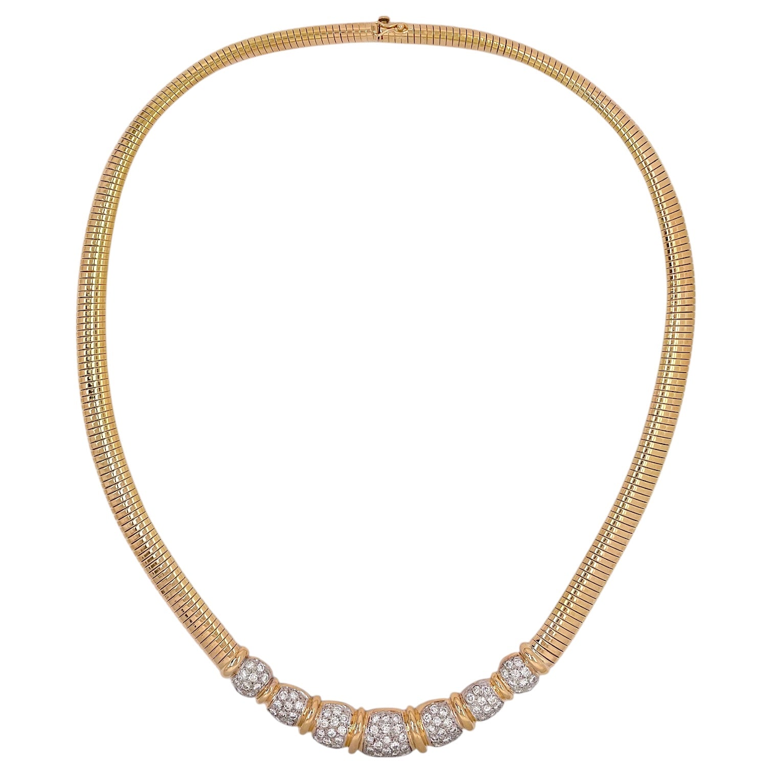 Pave Diamond and Gold Necklace