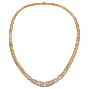 Pave Diamond and Gold Necklace