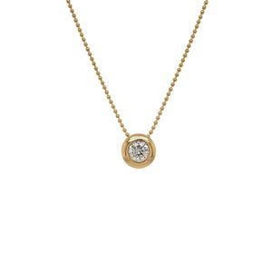 Round Diamond Bezel Pendant in 14k Yellow Gold