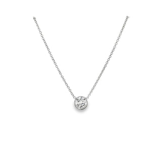 Diamond Bezel Pendant in White Gold