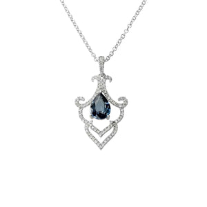 Pear Shape Sapphire & Diamond Pendant