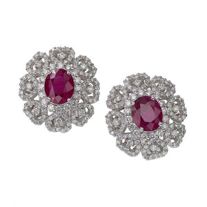 Ruby & Diamond Lace Earring