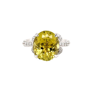Yellow Tourmaline Crown Ring