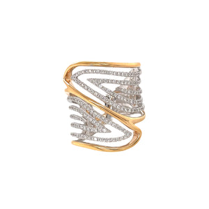 Wide Twisted Diamond Cocktail Ring