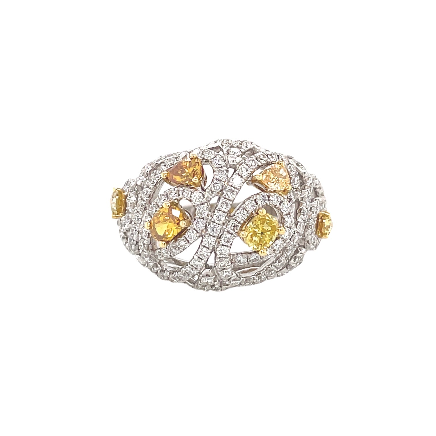 Fancy Yellow Cocktail Ring