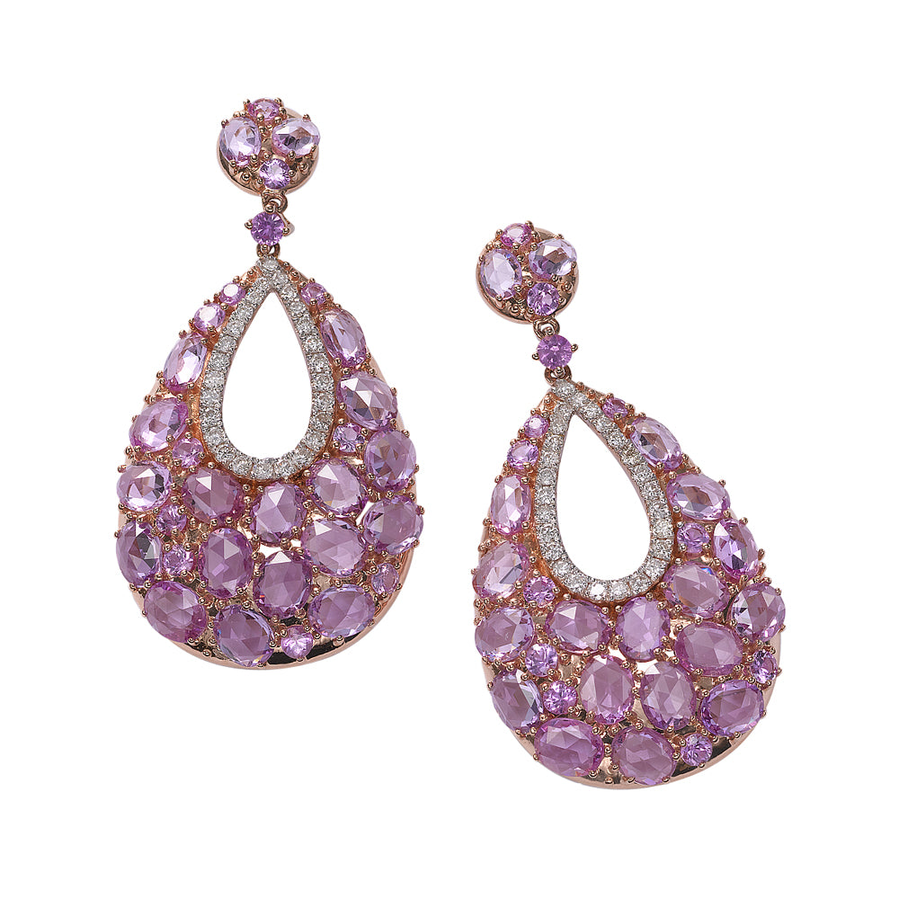 Stunning Pink Sapphire Earrings