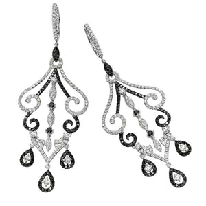 Black & White Diamond Chandelier Earring