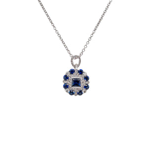 Sapphire & Diamond Cluster Pendant
