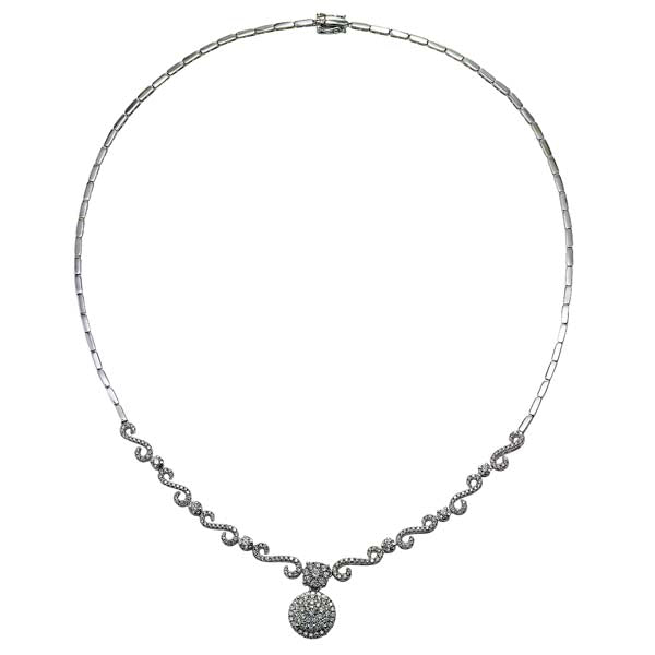 Diamond Cluster Drop Necklace