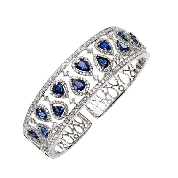 Pear Shape Sapphire & Diamond Bracelet