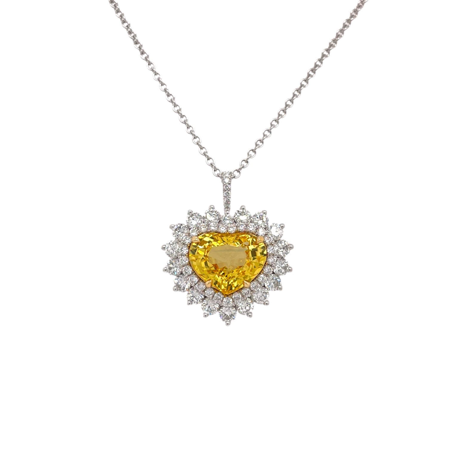 Yellow Sapphire Heart Pendant
