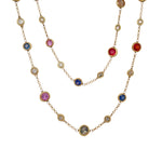 Load image into Gallery viewer, Multi Color Sapphire &amp; Diamond Bezel Necklace
