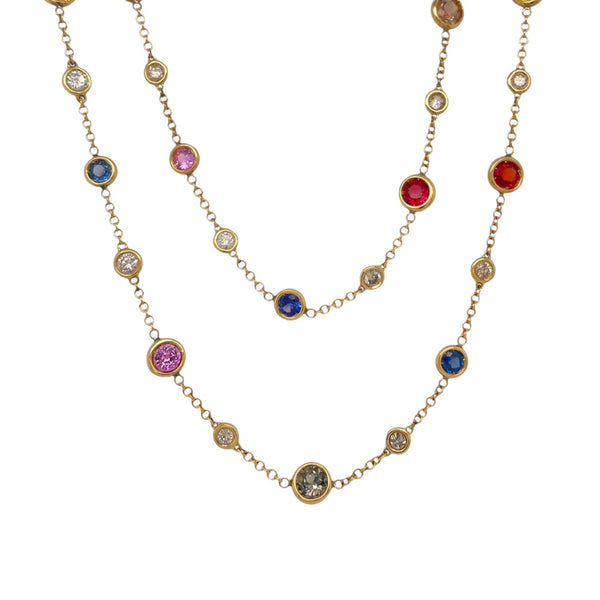buying prices Multicolor Sapphire necklace , earrings set. |  kancelariapiechaczek.pl