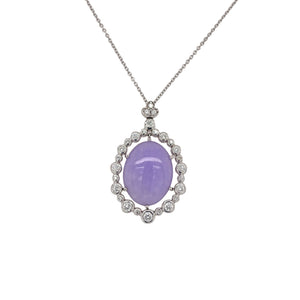 Lavender Jade and Diamond Pendant