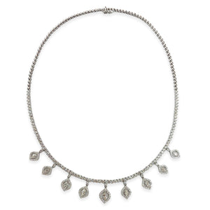 Elegant Marquise & Round Stone Necklace