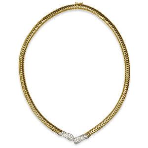 Gold & Diamond ByPass Necklace