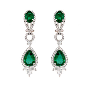 Emerald & Diamond Drop Earring