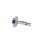 Load image into Gallery viewer, Sapphire &amp; Diamond Halo Cluster Ring
