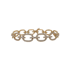Oval Diamond Link Bracelet in 18K Yellow Gold