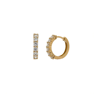 Classic Diamond Hoops in 18K Yellow Gold