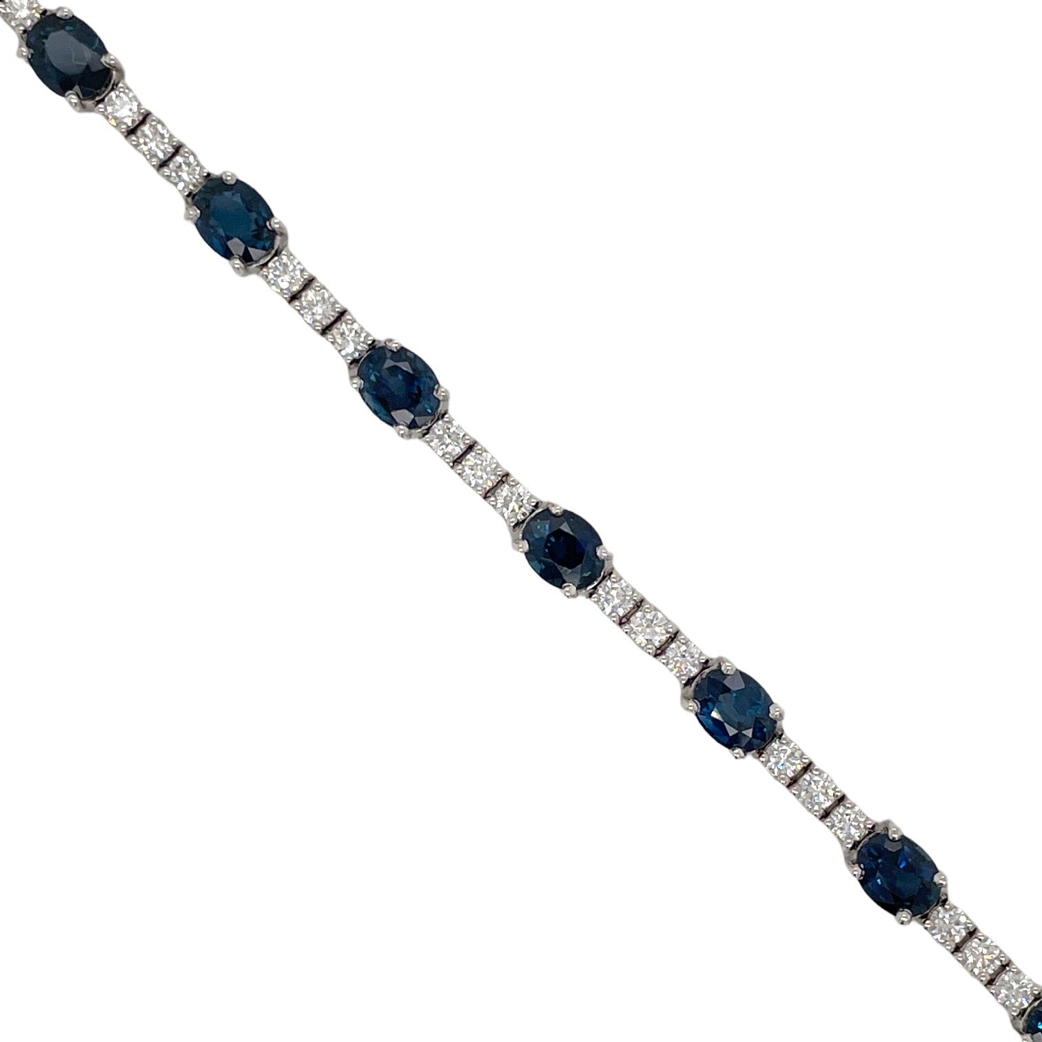 Oval Cut Sapphire & Diamond Bracelet
