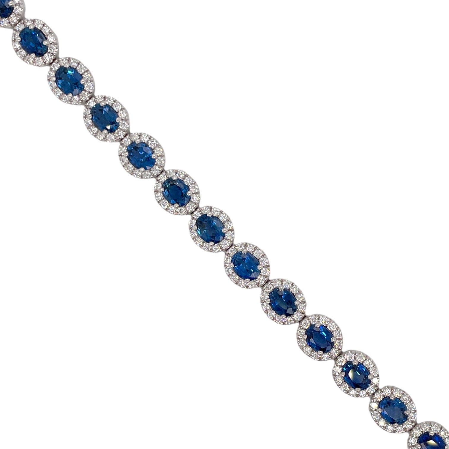 Oval Sapphire & Diamond Halo Bracelet