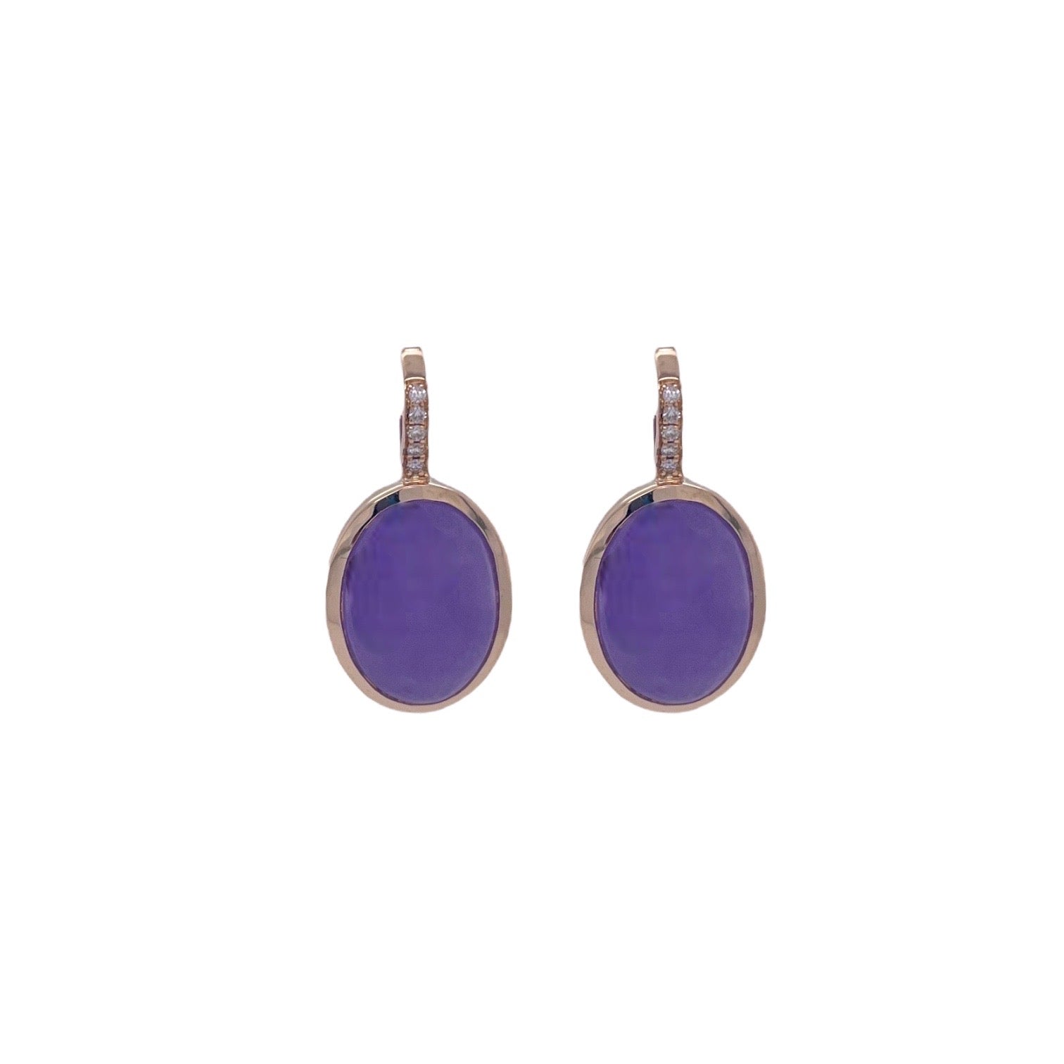 Purple Jade & Diamond Earring