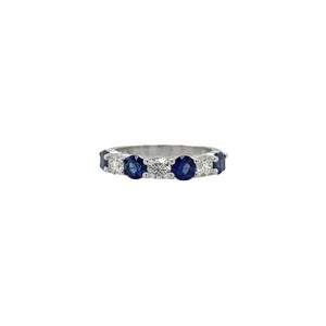 Sapphire & Diamond Seven Stone Ring