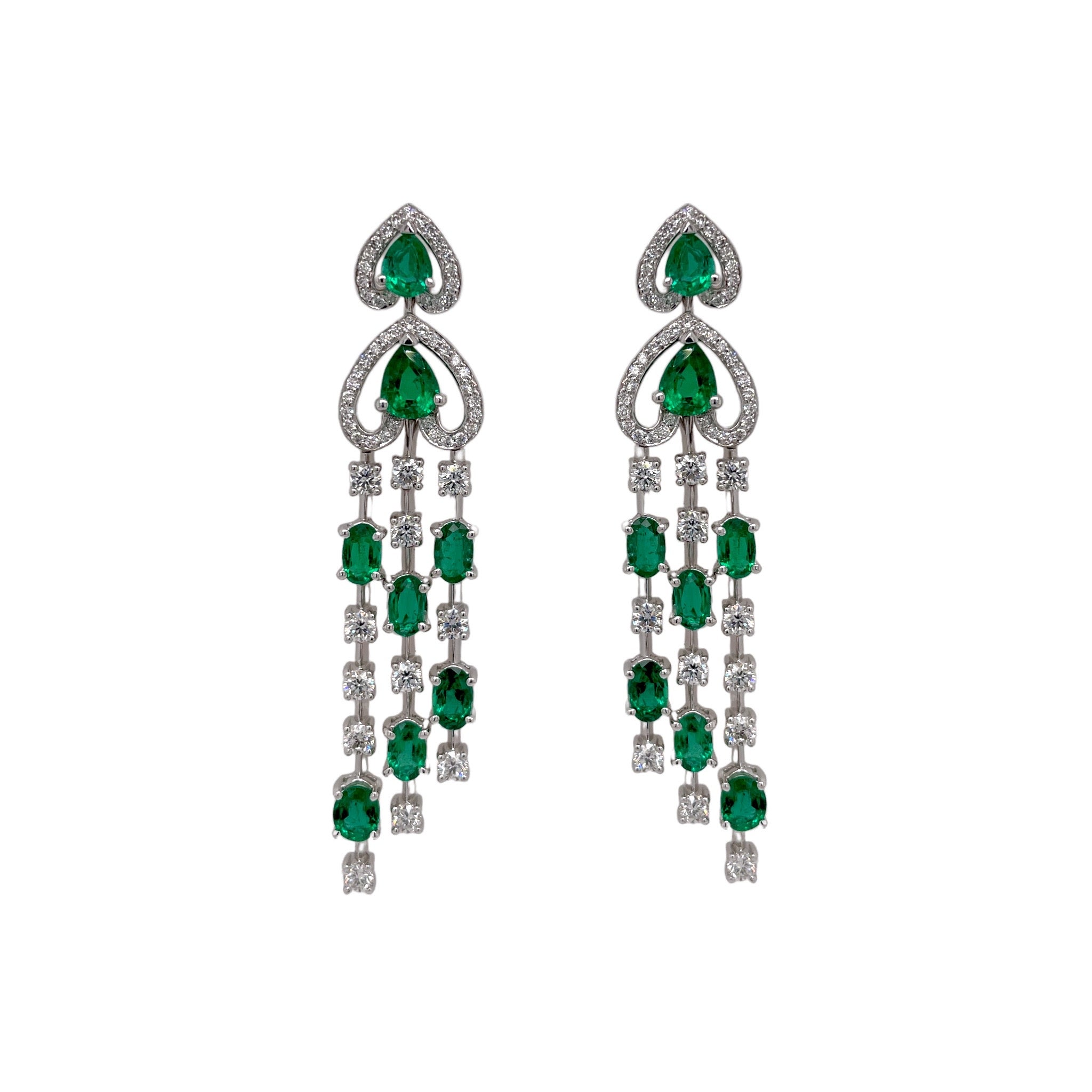 Chandelier Emerald & Diamond Earring