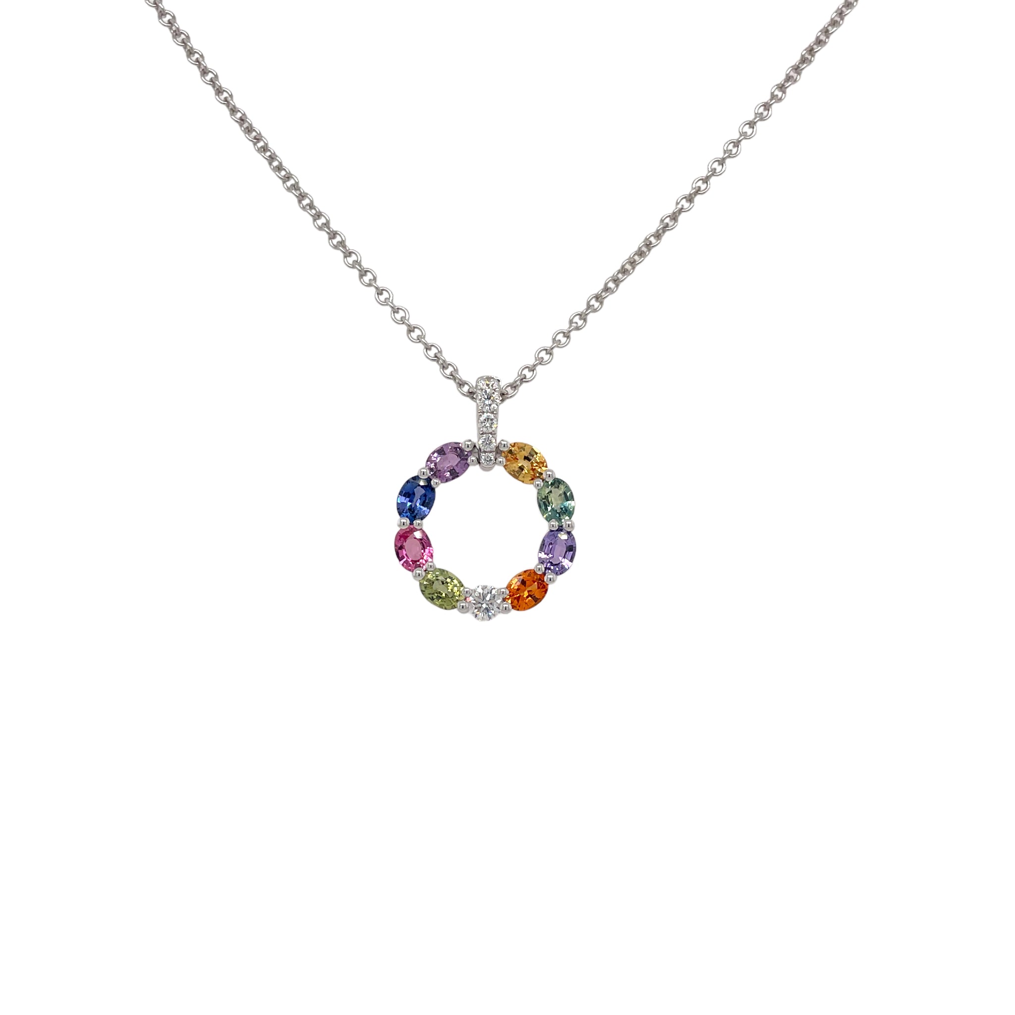 Mini Circle of Life Multi-Color Sapphire Pendant