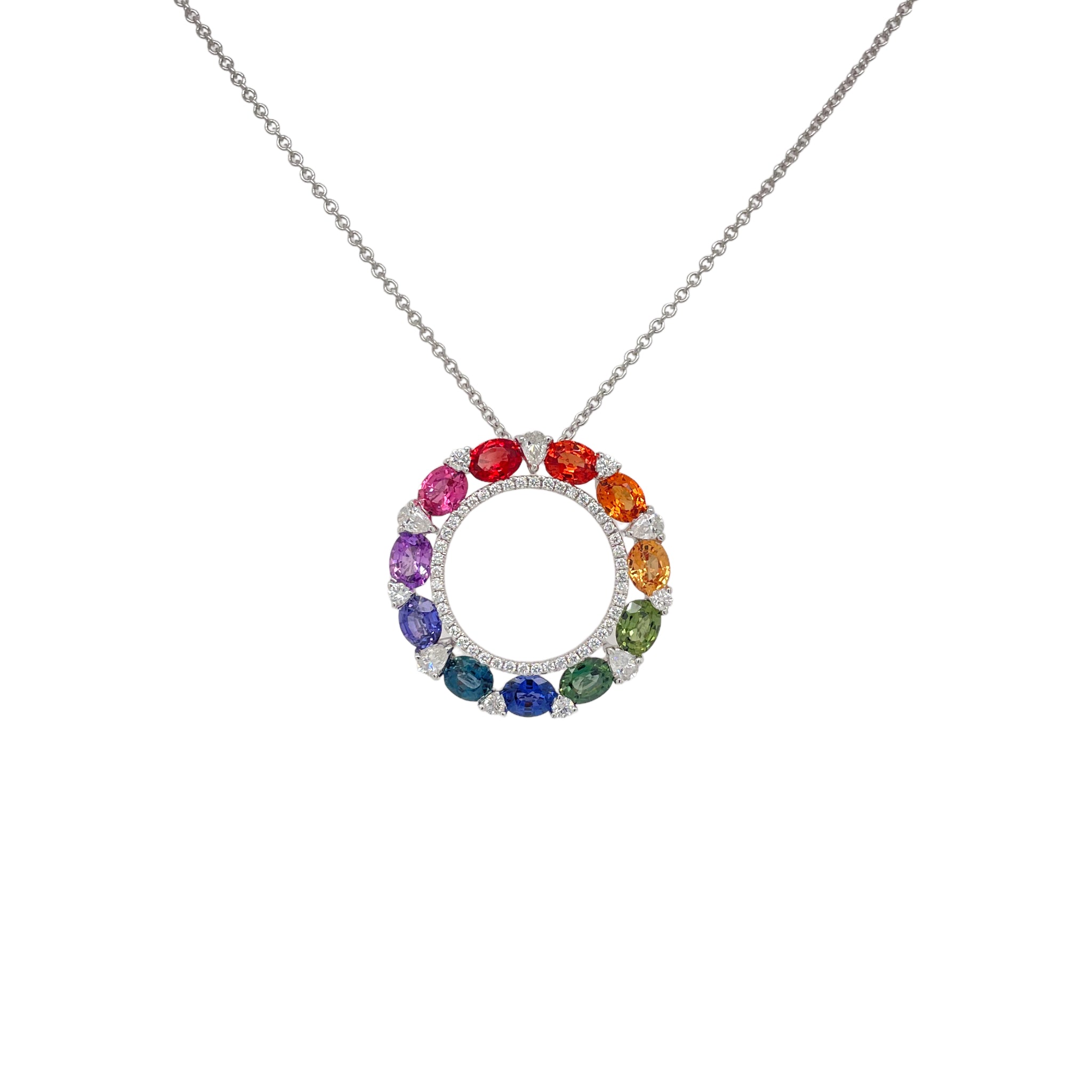 Circle of Life Multi-Color Sapphire Pendant