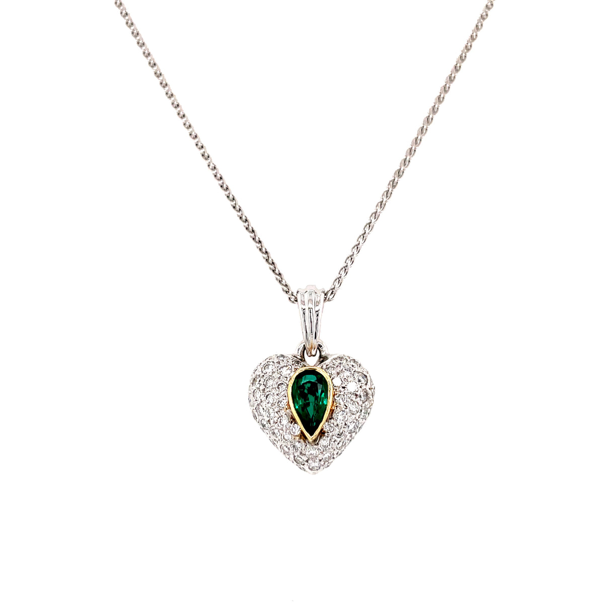 Emerald & Diamond Pavé Heart – Pico Jewelry