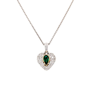 Emerald & Diamond Pavé Heart