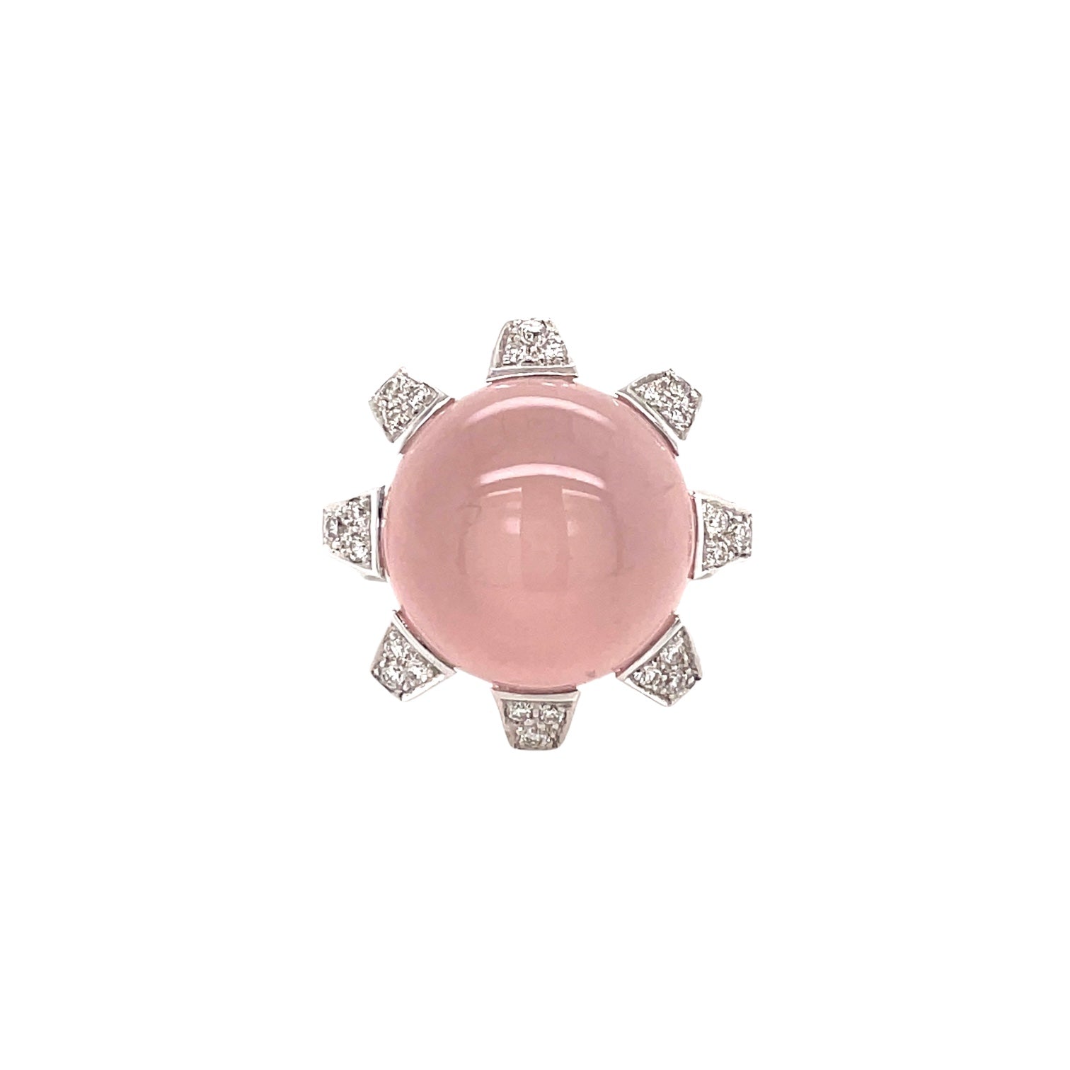 Rose Quartz & Diamond Cocktail Ring