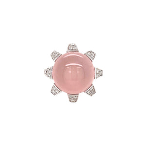 Rose Quartz & Diamond Cocktail Ring