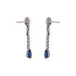 Load image into Gallery viewer, Art Deco Style Sapphire &amp; Diamond Drop Earrings
