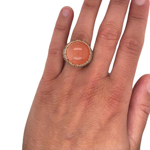 Orange Moonstone Cocktail Ring