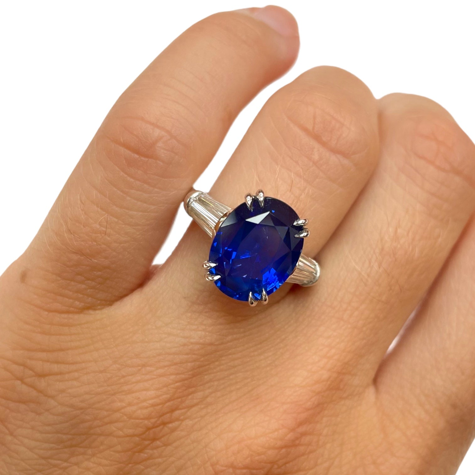 Oval & Baguette Sapphire Ring