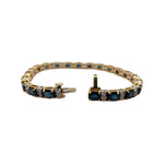 Load image into Gallery viewer, Oval Sapphire &amp; Diamond Bracelet in Yellow Gold
