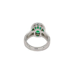 Load image into Gallery viewer, Wide Oval Emerald &amp; Diamond Halo Ring

