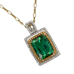 Load image into Gallery viewer, Green Tourmaline &amp; Diamond Pendant
